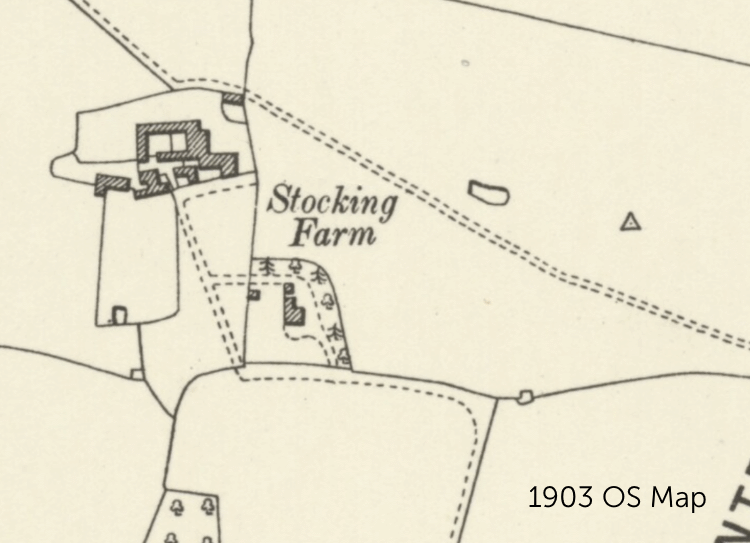 This image: The image cycles through 5 historic Ordnance Survey
									 maps of Stocking Farm, from 1903, 1915, 1930, 1952 and 1993,
									 showing how the area has changed over the years.
									 The map: The map showed a historic map of Leicester from 1899
									 as it zoomed in towards Stocking Farm, before changing into the 1952 Ordnance Survey map.
									 There are blue map markers, which show historic photos of the local area from the last century.